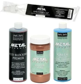 Modern Masters 742137758095 Metal Effects Paint And Patina Kit 16 Ounce Copper/green