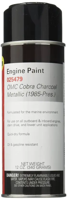 1985-pres Moeller 025479 Marine Engine Paint Color Omc Cobra Charcoal Metallic