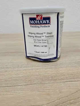 M545-14786 Mohawk Finishing Products Wiping Wood Stain Van Dyke Brown Dented Quart