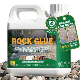 Molyly Sfs061 Rock Glue For Landscaping - 32oz Mulch Gravel Binder And 32 Oz Clear