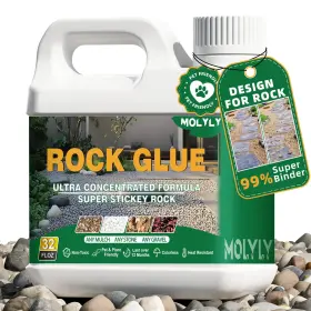 Sfs061 Molyly Rock Glue For Landscaping - 32oz Mulch Gravel Binder And 32 Oz Clear