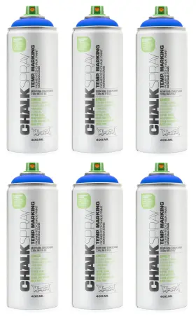 376153 Montana 6 Cans Blue Chalk Spray Paint 400 Ml 13.53 Fl Oz Case Spraypaint
