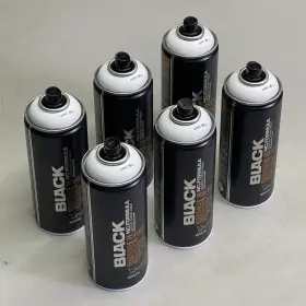Blk400-9105 Montana Cans 6-pack Black White Spray Paint 11 Oz