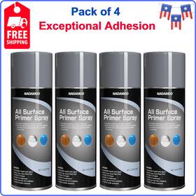 Nadamoo 0200662 All Surface Primer Spray - One-part Epoxy Matte Gray Pack Of 4