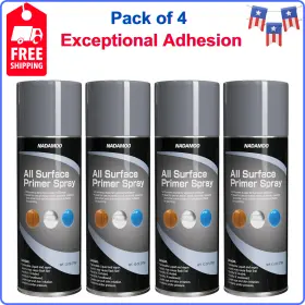 0200662 Nadamoo All Surface Primer Spray - One-part Epoxy Matte Gray Pack Of 4