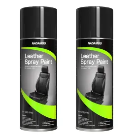 Bur3341-lsp-bl-2 Nadamoo Leather Spray Paint Semi-gloss Black 2 Cans - Flexible Finish Vinyl Coating F