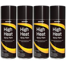 Nadamoo Bur3352-b-4 High Heat Spray Paint For Metal Matte Finish 4 Cans Up To 1200 F Black