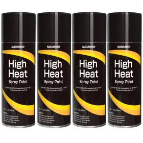 Bur3352-b-4 Nadamoo High Heat Spray Paint For Metal Matte Finish 4 Cans Up To 1200 F Black