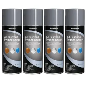 Bur3390-p4 Nadamoo All Surface Primer Spray One-part Epoxy Matte Gray 4 Cans Enhance A