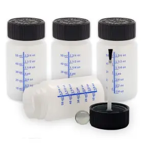 Nsi 685784665760 Pack Of 4 60cc 2 Ounce Hdpe Bottle With Graduated Markings Childproof Cap