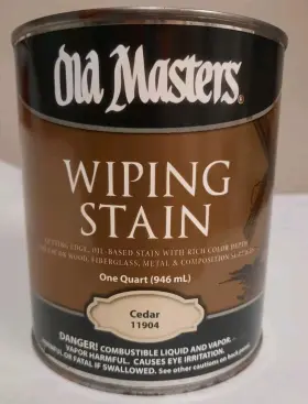 11904 Old Masters Wiping Stain Cedar Rich Color Depth 1 Quart Can