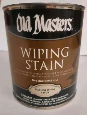 12404 Old Masters Wiping Stain Pickling White 1 Quart Can Rich Color Depth