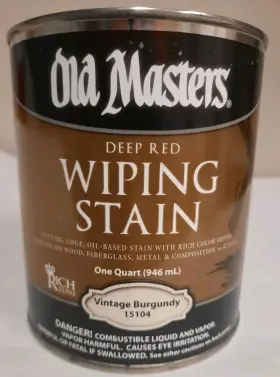 15104 Old Masters Wiping Stain Vintage Burgundy Rich Color Depth 1 Quart Can