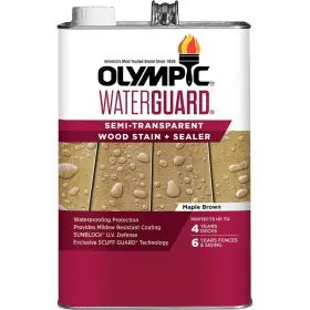 55176-01 Olympic Waterguard 1 Gal Maple Brown Semi-transparent Exterior Stain And Sealer