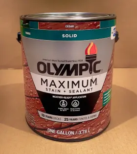 79606a Olympic Maximum Deck Fence And Siding Stain Sealant Exterior Cedar Solid