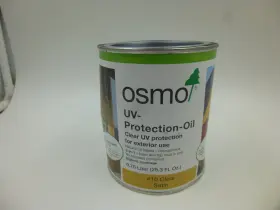 4210 Osmo Dented Can 0.75 Liter Of Uv Protection Oil 410 Clear Satin Exterior 25.3 Oz