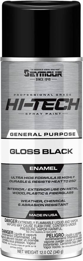 Paint 16-115 Hi-tech Enamels Spray Gloss Black