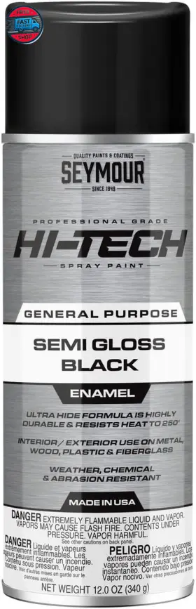 16-139 Paint 313098645672 Hi-tech Enamels Spray Semi-gloss Black 12 Ounce Pack Of 1