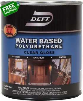 37125257040 Paint Sundries Solutions Deft Interior Exterior Water-based Polyurethane Finish Gloss Quart
