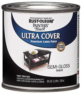 1974-730 Painters Touch Ultra Cover Latex Paint Semi-gloss Black 1/2-pint