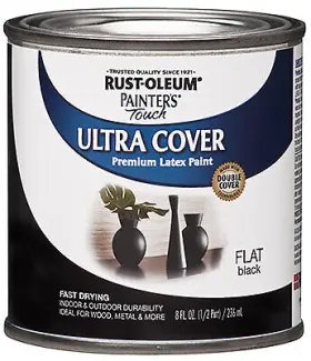 1976-730 Painters Touch Ultra Cover Latex Paint Flat Black 1/2-pint