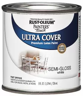 1993-730 Painters Touch Ultra Cover Latex Paint Semi-gloss White 1/2-pt