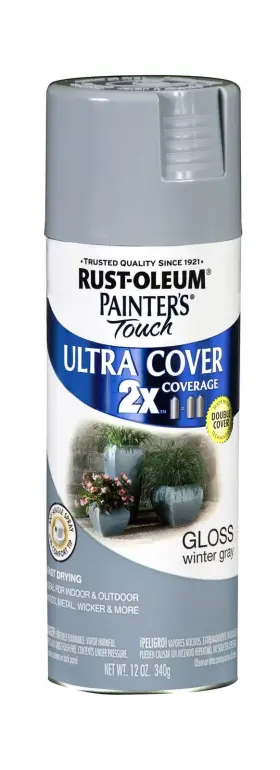 334049 Painters Touch 2x 12 Oz Winter Gray Cover Spray Paint Gloss Set Of 6
