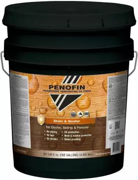 Fsseb5g Penofin 1027102 Stain And Sealer Semi-transparent Matte Ebony Alkyd Oil-based 5gal