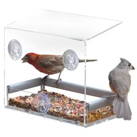 Petfusion Pf-bf1 Tranquility Window Bird Feeder In Premium Lucite Acrylic. I Remov