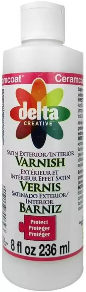 070038 Plaid Enterprises Inc. Delta Creative Satin Finish Exterior/interior Varnish 8 Fl Oz Pack Of 1