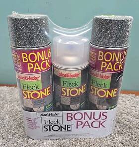 Plasti-kote 071915174346 Plasti-kote Fleck Stone Spray Paint Pack Texture Faux Granite Finish Gray