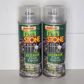 11432 Plasti-kote 2- Fleck Stone Exterior Clear Topcoat Gloss Spray Paint 12 Oz