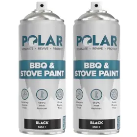 Polar Specialist Coatings 060649077202 Bbq And Stove Spray Paint - Matt Black 2 X 13.5 Fl Oz Heat Resistant