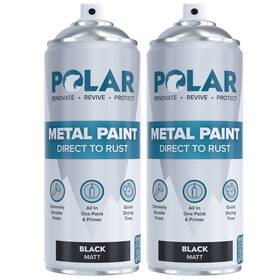 Polar Specialist Coatings 060964840079 Matte Black Direct To Rust Spray Paint - 2 X 13.5fl Oz Protect And St