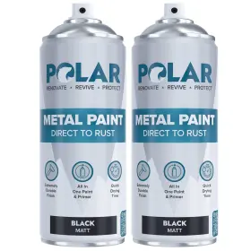 Polar Specialist Coatings 060964840079 Matte Black Direct To Rust Spray Paint - 2 X 13.5fl Oz Protect And St