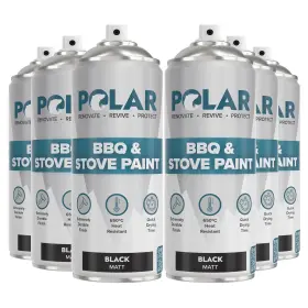 Polar Specialist Coatings 060964841182 Bbq And Stove Spray Paint - Matt Black 6 X 13.5 Fl Oz Heat Resistant