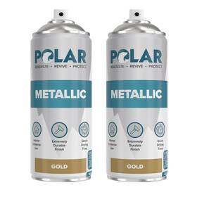 Polar Specialist Coatings 1038-2 Metallic Gold Spray Paint - 2 X 13.5 Fl Oz Multi-purpose Interior And E