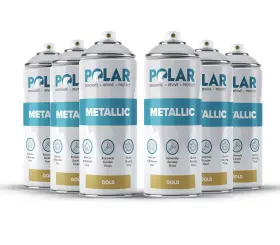 1038-6 Polar Specialist Coatings Metallic Gold Spray Paint - 6 X 13.5 Fl Oz Pack Of