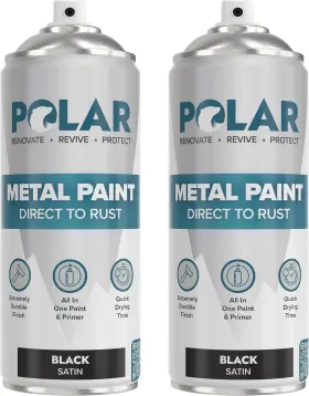 5e-nv9p-aigb-fba Polar Specialist Coatings Satin Black Direct To Rust Spray Paint - 2 X 13.5fl Oz Protect And Stop