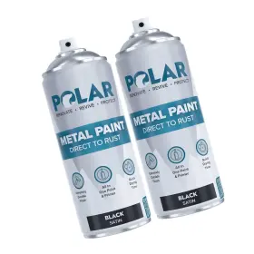 5e-nv9p-aigb Polar Specialist Coatings Satin Black Direct To Rust Spray Paint - 2 X 13.5fl Oz Protect And St