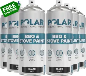 Polar1146 Polar Specialist Coatings Bbq And Stove Spray Paint - Matt Black 6 X 13.5 Fl Oz Heat Resistant Bar