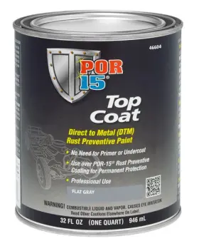 46604 Por-15 Top Coat Primer Direct To Metal Paint Long-term Sheen Rention Gray Quart
