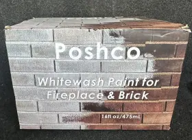 Po-001 Poshco Fireplace Makeover - Brick Transformation Kits Whitewash Paint For And
