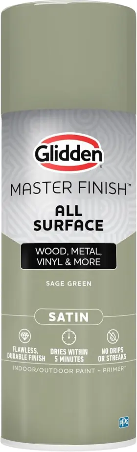 00474782 Ppg Glidden Master Finish 12 Oz. Satin Green Sage Interior/exterior All Surface Spra