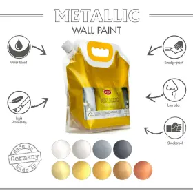 Ppg 629721613308 Viva Decor Metallic Wall Paint 84.5 Fl Oz 2.5 L