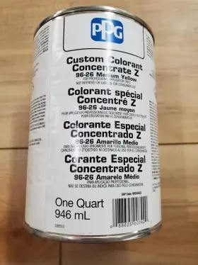 Ppg 96-26 Paint Colorant Concentrate Z Medium Yellow 1 Quart / 946 Ml