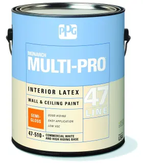Semi-gloss1 Ppg Paints 088625064522 47-510/01 Latex Paint High Hide Gal Multi- Interior For