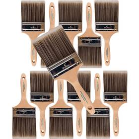 Pro Grade 609311416816 12pk 4 Inch Flat Brushpremium Wall/trim House Paint Brush Set Great For Profe