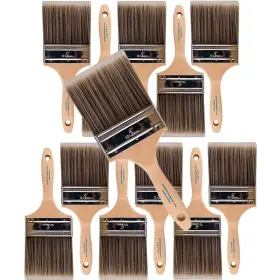Pro Grade 609311416816 12pk 4 Inch Flat Brushpremium Wall/trim House Paint Brush Set Great For Profe