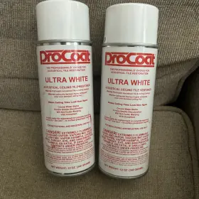 Procoat 043281001779 2 Can Ceiling Tile Spray Paint New White 12 Oz Repair Cover Water Damage Smoke